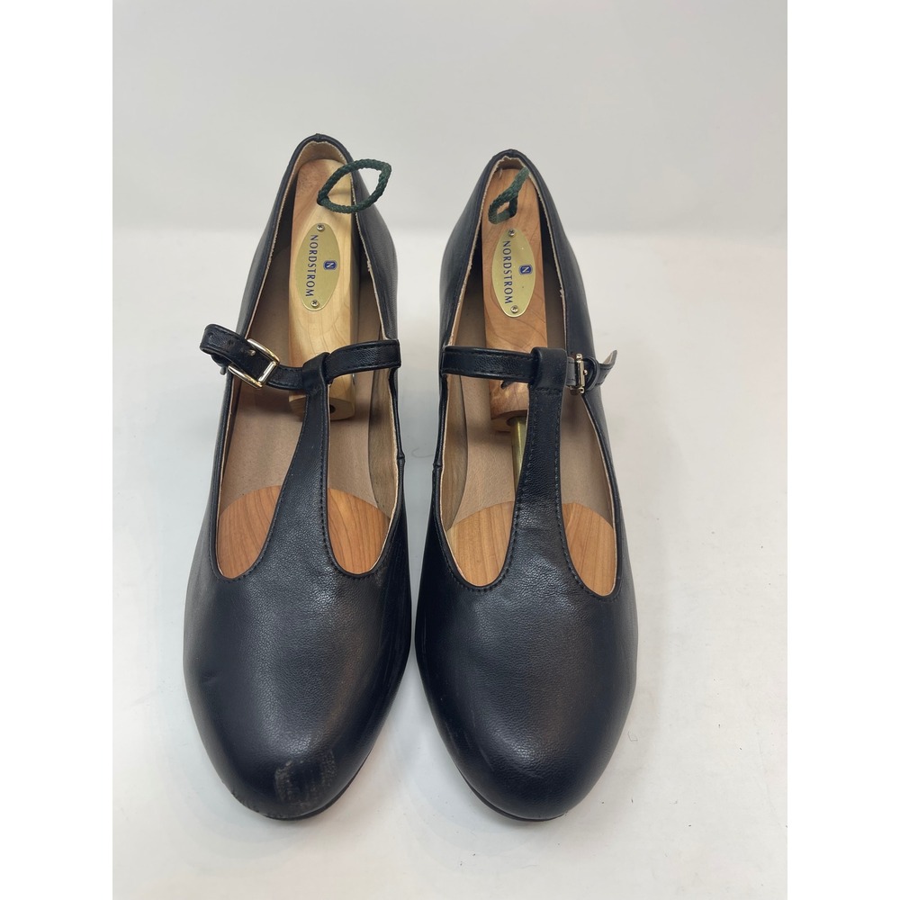 Dream Pairs T-Strap Pumps Womens 9 Black Good Block Heel Round‎ Toe DPU211